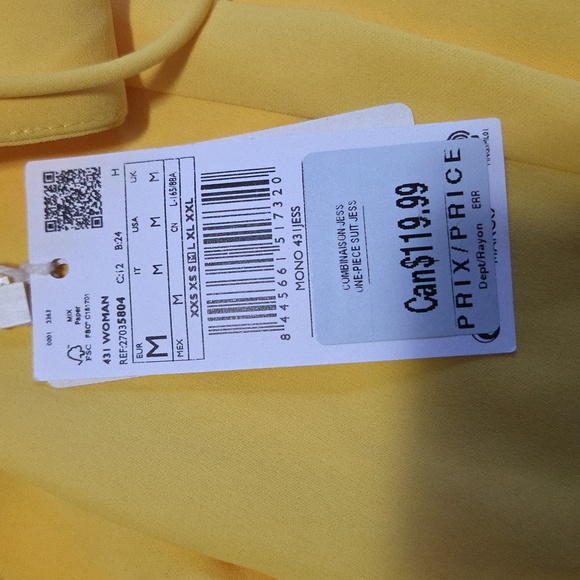 NWT Mango Yellow Jumpsuit - Picture 7 of 7